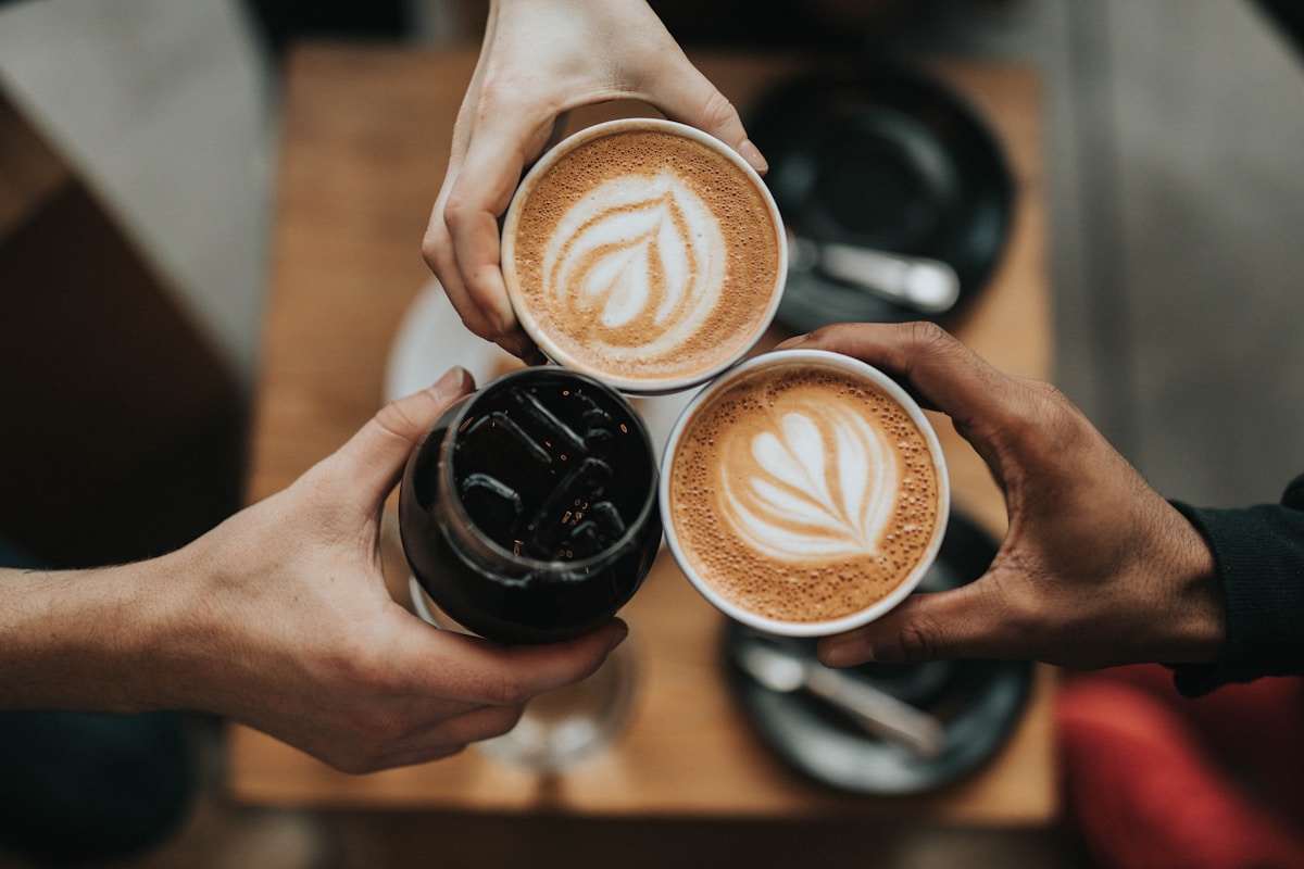 Dark roasted coffee beans
